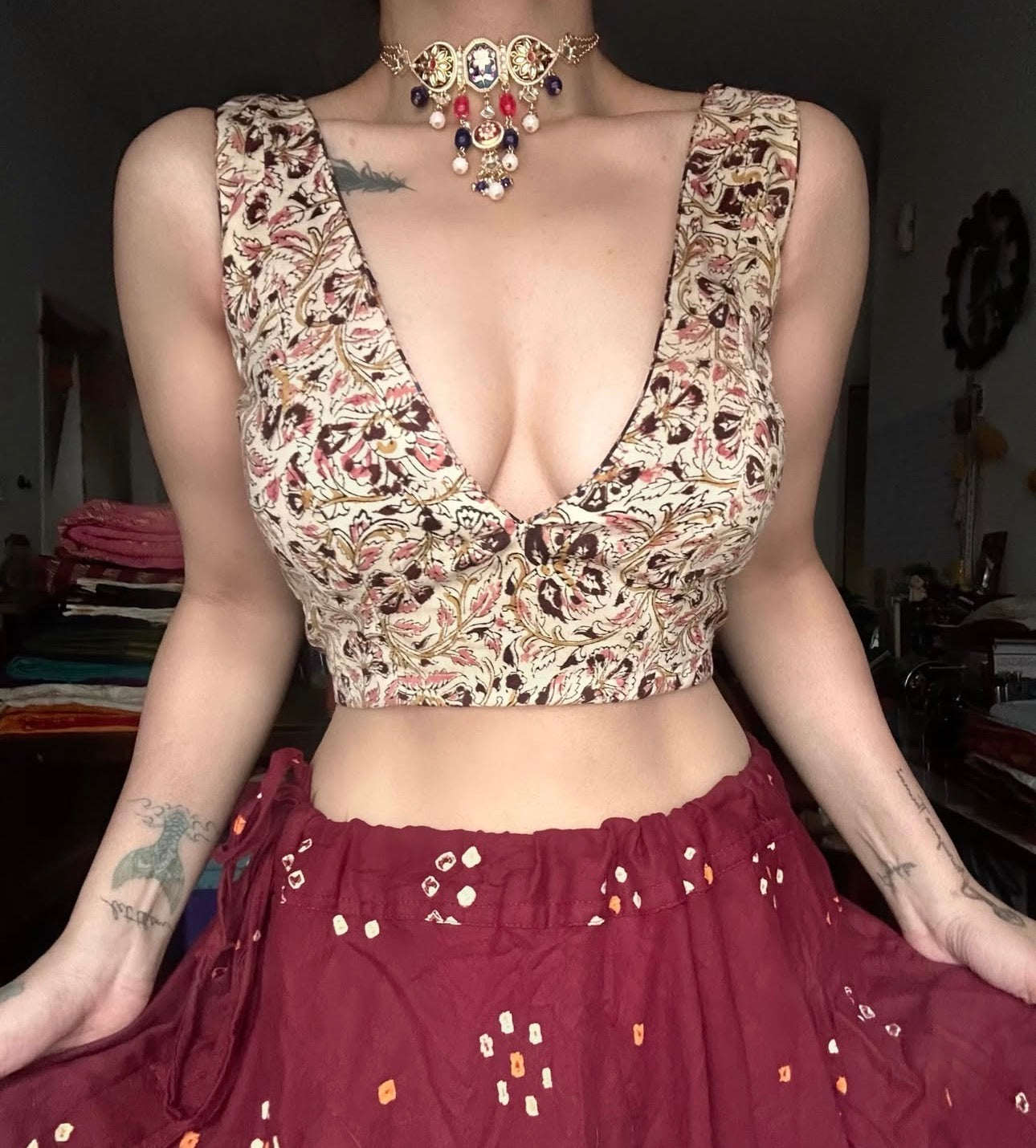 Venba Sleeveless Padded Blouse