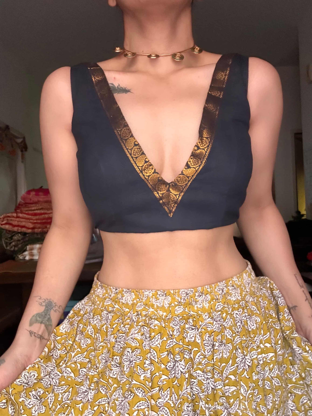 Kaarigai Sleeveless Padded Blouse